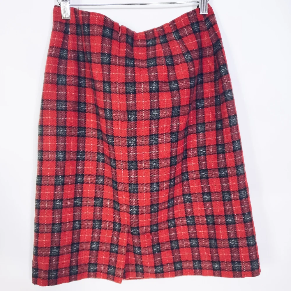 Plaid Wool Skirt - Picture 5 of 8